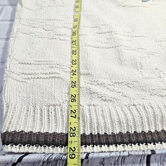 Vintage 90s Bald Eagle Chunky Knit Made N USA XXL Sweater Traverse Bay woolen co - Picture 7 of 11